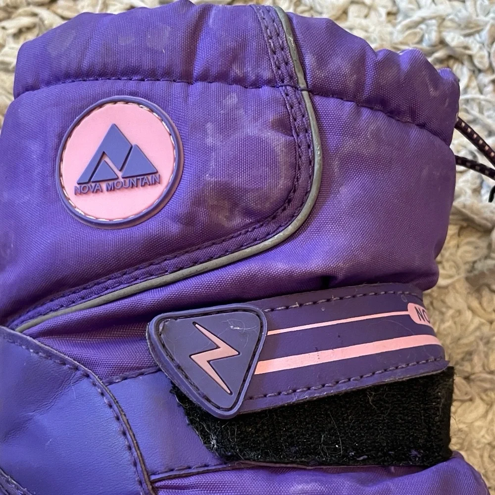 Nova Mountain Purple Winter Snow Boots, Size 30 (12.5)